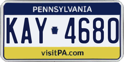 PA license plate KAY4680