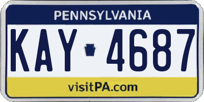 PA license plate KAY4687