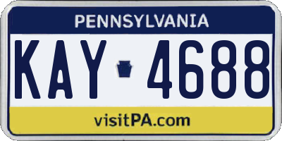 PA license plate KAY4688