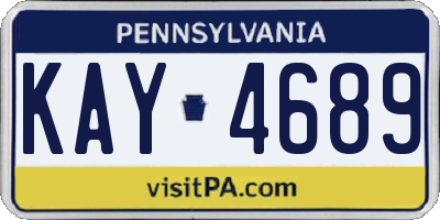 PA license plate KAY4689