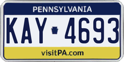 PA license plate KAY4693