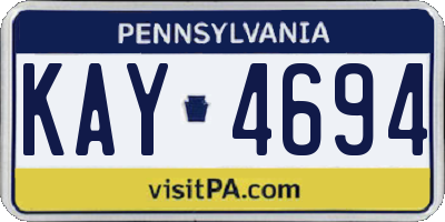 PA license plate KAY4694
