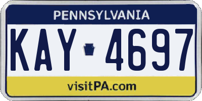 PA license plate KAY4697