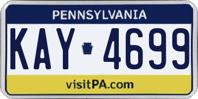 PA license plate KAY4699