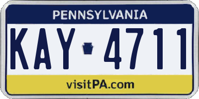 PA license plate KAY4711