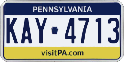PA license plate KAY4713