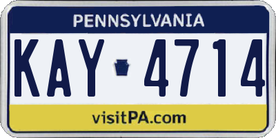PA license plate KAY4714