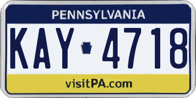 PA license plate KAY4718