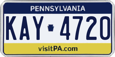 PA license plate KAY4720