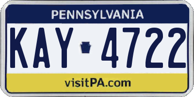 PA license plate KAY4722
