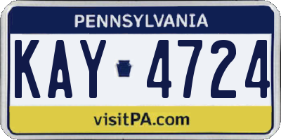 PA license plate KAY4724