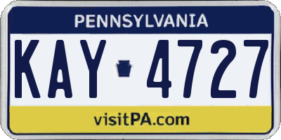 PA license plate KAY4727