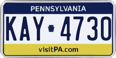 PA license plate KAY4730