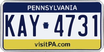 PA license plate KAY4731