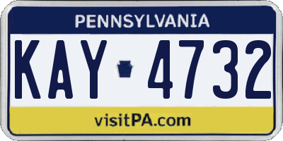PA license plate KAY4732