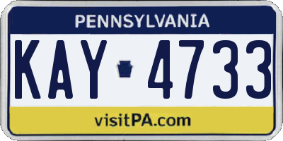 PA license plate KAY4733
