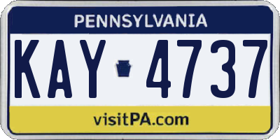PA license plate KAY4737
