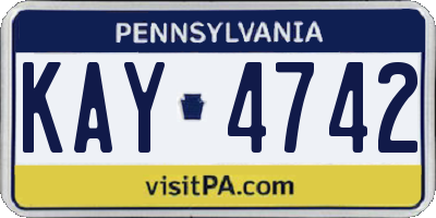 PA license plate KAY4742