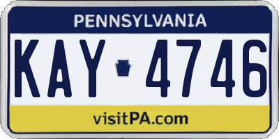 PA license plate KAY4746