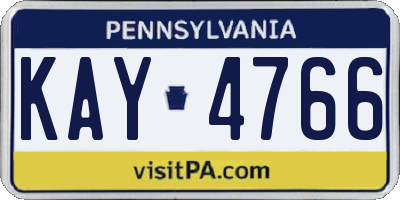 PA license plate KAY4766