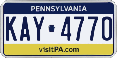 PA license plate KAY4770