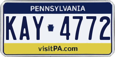 PA license plate KAY4772