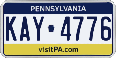 PA license plate KAY4776