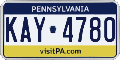 PA license plate KAY4780