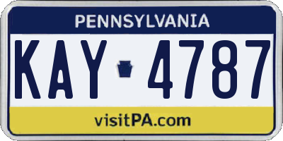 PA license plate KAY4787
