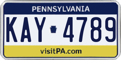 PA license plate KAY4789