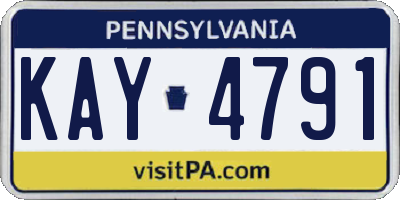 PA license plate KAY4791