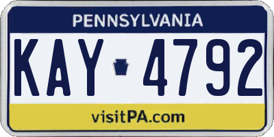 PA license plate KAY4792