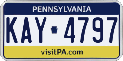 PA license plate KAY4797