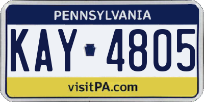PA license plate KAY4805