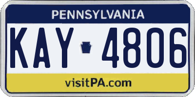 PA license plate KAY4806
