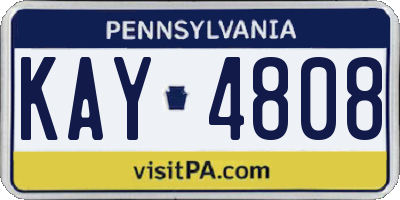 PA license plate KAY4808