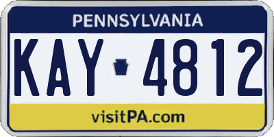 PA license plate KAY4812