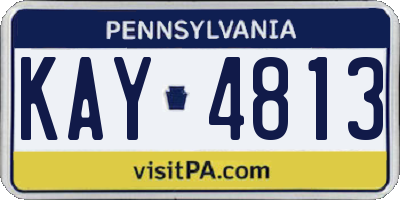 PA license plate KAY4813