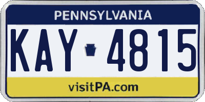 PA license plate KAY4815