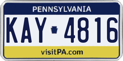 PA license plate KAY4816