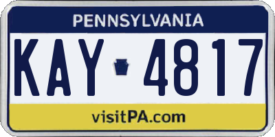 PA license plate KAY4817