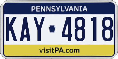 PA license plate KAY4818