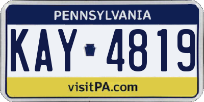 PA license plate KAY4819