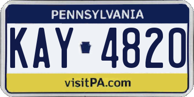 PA license plate KAY4820