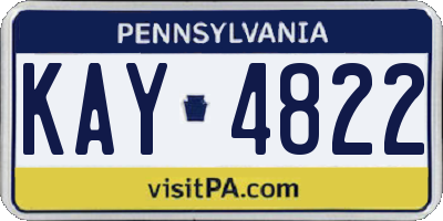 PA license plate KAY4822