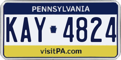 PA license plate KAY4824