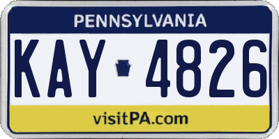 PA license plate KAY4826