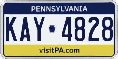 PA license plate KAY4828