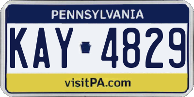 PA license plate KAY4829
