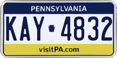 PA license plate KAY4832
